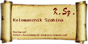 Kolomasznik Szabina névjegykártya